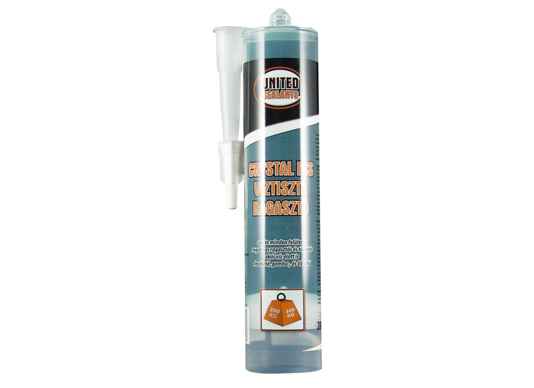 United Sealants Crystal • MS UV Álló • Víztiszta Ragasztó • 280 ml
