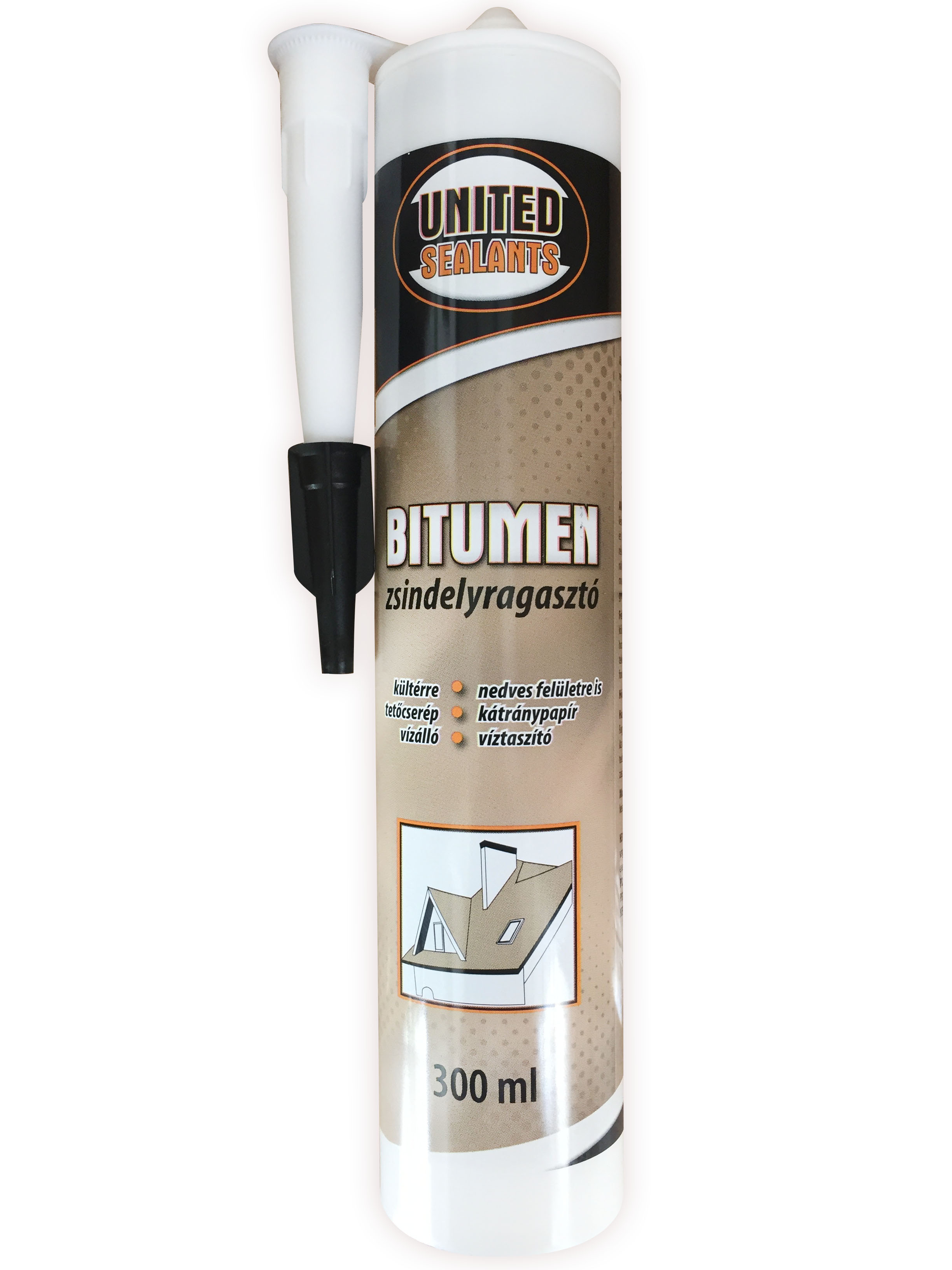 United Sealants • Bitumen Zsindelyragasztó • 300 ml