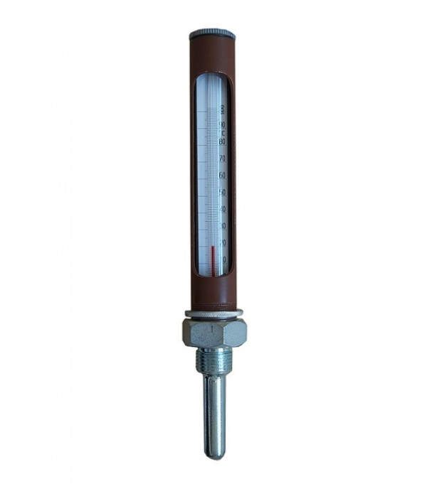 Hőmérő • Ipari • Fémtokos • Kis Egyenes • 0-100 °C • L=63